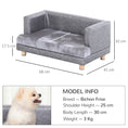Load image into Gallery viewer, Dog Sofa Bed for Small-Sized Dogs, Elevated Pet Chair with PU Cover, Soft Cushion, Cat Couch Lounger with Anti-slip Legs - Grey
