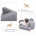 Load image into Gallery viewer, Dog Sofa Bed for Small-Sized Dogs, Elevated Pet Chair with PU Cover, Soft Cushion, Cat Couch Lounger with Anti-slip Legs - Grey