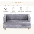 Load image into Gallery viewer, Dog Sofa Bed for Small-Sized Dogs, Elevated Pet Chair with PU Cover, Soft Cushion, Cat Couch Lounger with Anti-slip Legs - Grey