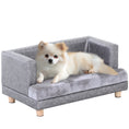 Load image into Gallery viewer, Dog Sofa Bed for Small-Sized Dogs, Elevated Pet Chair with PU Cover, Soft Cushion, Cat Couch Lounger with Anti-slip Legs - Grey
