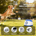 Load image into Gallery viewer, Automatic Dog Ball Launcher, Rechargeable Dog Ball Thrower with Remote Control, 3 Adjustable Distance (39ft/59ft/78ft), 6 ETPU Tennis Fetch Toys 2.5", for Medium Large Breeds, Blue