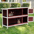 Load image into Gallery viewer, Rabbit Hutch Outdoor 2-Tier Guinea Pig Cage Bunny House Cage with No-Leak Trays for Indoor and Outdoor 136 x 50 x 93cm