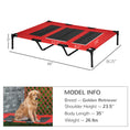 Load image into Gallery viewer, PawHut 48" x 36" Elevated Breathable Dog Bed Portable Pet Cot w/ Carry Bag Metal Frame Breathable Mesh Indoor and Outdoor Red
