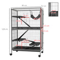 Load image into Gallery viewer, Small Animal Cage for Chinchilla Ferret Kitten on Wheels with Hammock Removable Tray, Grey
