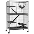 Load image into Gallery viewer, Small Animal Cage for Chinchilla Ferret Kitten on Wheels with Hammock Removable Tray, Grey
