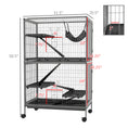 Load image into Gallery viewer, PawHut 50" 5-Tier Small Animal Cage, Ferret Cage, Large Chinchilla Cage with Hammock Accessory & Heavy-Duty Steel Wire, Small Animal Habitat with 4 Doors, Removable Tray, Gray