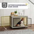 Load image into Gallery viewer, Dog Crate Furniture on Wheels, Dog Cage End Side Table with Lockable Double Doors, for Medium Breeds, 80 x 56 x 62.5cm, Grey