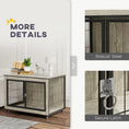 Load image into Gallery viewer, Dog Crate Furniture on Wheels, Dog Cage End Side Table with Lockable Double Doors, for Medium Breeds, 80 x 56 x 62.5cm, Grey