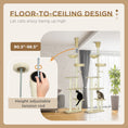 Load image into Gallery viewer, PawHut Floor to Ceiling Cat Tree, 90.5" - 98.5" Adjustable Height, Cat Climbing Tower with Carpeted Platforms, Cozy Bed, Hammock, Scratching Posts, Toy Balls, Activity Center for Kittens, Beige