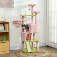 Load image into Gallery viewer, 62" Flower Cat Tree, Multi-Level Large Cat Tower with 2 Condos, 2 Beds, Hammock, Sisal Scratching Posts & Pad, Plush Perch, Platforms, for Indoor Kittens, Pink