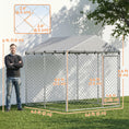 Charger l'image dans la visionneuse de la galerie, Outdoor Dog Kennel Dog Run with Water and UV Resistant Cover for Small and Medium Sized Pets, 6.6' x 6.6' x 6.6', Silver