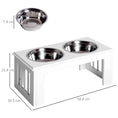 Load image into Gallery viewer, Raised Dog Bowl Feeding Bowls with Stand for Medium Dogs Elevated Pet Bowls Water Food Feeder 58L x 31W x 25H cm - White