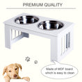 Load image into Gallery viewer, Raised Dog Bowl Feeding Bowls with Stand for Medium Dogs Elevated Pet Bowls Water Food Feeder 58L x 31W x 25H cm - White