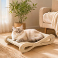 Load image into Gallery viewer, 2 in 1 Sisal Cat Scratcher Bed, Pine Wood Cat Scratching Board and Lounger for Indoor Pets, Anti-Slip Pet Furniture, 60 x 35 x 13 cm, Cream White