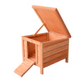 Load image into Gallery viewer, Small Wooden Rabbit Hutch Bunny Cage Guinea Pig Cage Duck House Dog House with Openable & Waterproof Roof, for Rabbits, Chickens, Ducks, Natural