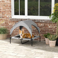 Load image into Gallery viewer, Elevated Dog Bed with Canopy, Cooling Dog Cot Bed for Camping, Portable Raised Pet Cot with Washable Breathable Mesh, for Indoor Outdoor, M & L Dogs, 36" x 30" x 35", Grey