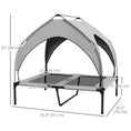 Load image into Gallery viewer, Elevated Dog Bed with Canopy, Cooling Dog Cot Bed for Camping, Portable Raised Pet Cot with Washable Breathable Mesh, for Indoor Outdoor, M & L Dogs, 36" x 30" x 35", Grey