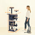 Load image into Gallery viewer, 63" Cat Tree, Cat Tower for Indoor Cats with Scratching Posts, Cat Condos, Bed, Platforms, Ramp, Toy Ball, Cat Activity Center, Dark Blue