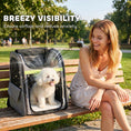 Load image into Gallery viewer, Dog Carrier Backpack Expandable, Breathable Pet Carrier Bag for Small Puppy Cat with Reflective Strip and 5 Pockets, for Travel Hiking Walking Camping, Light Grey