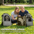 Load image into Gallery viewer, Dog Carrier Backpack Expandable, Breathable Pet Carrier Bag for Small Puppy Cat with Reflective Strip and 5 Pockets, for Travel Hiking Walking Camping, Light Grey