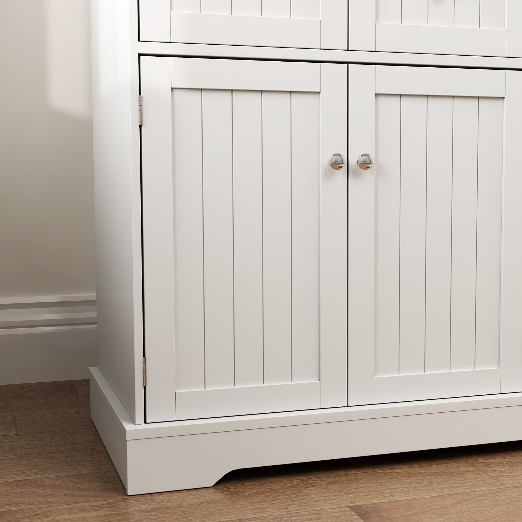 Cat Litter Box Enclosure, Hidden Litter Box Furnitrue Indoor Cat House with Drawer, Storage, Anti-tip Kit, Cat Washroom for Living Room, Bedroom, White