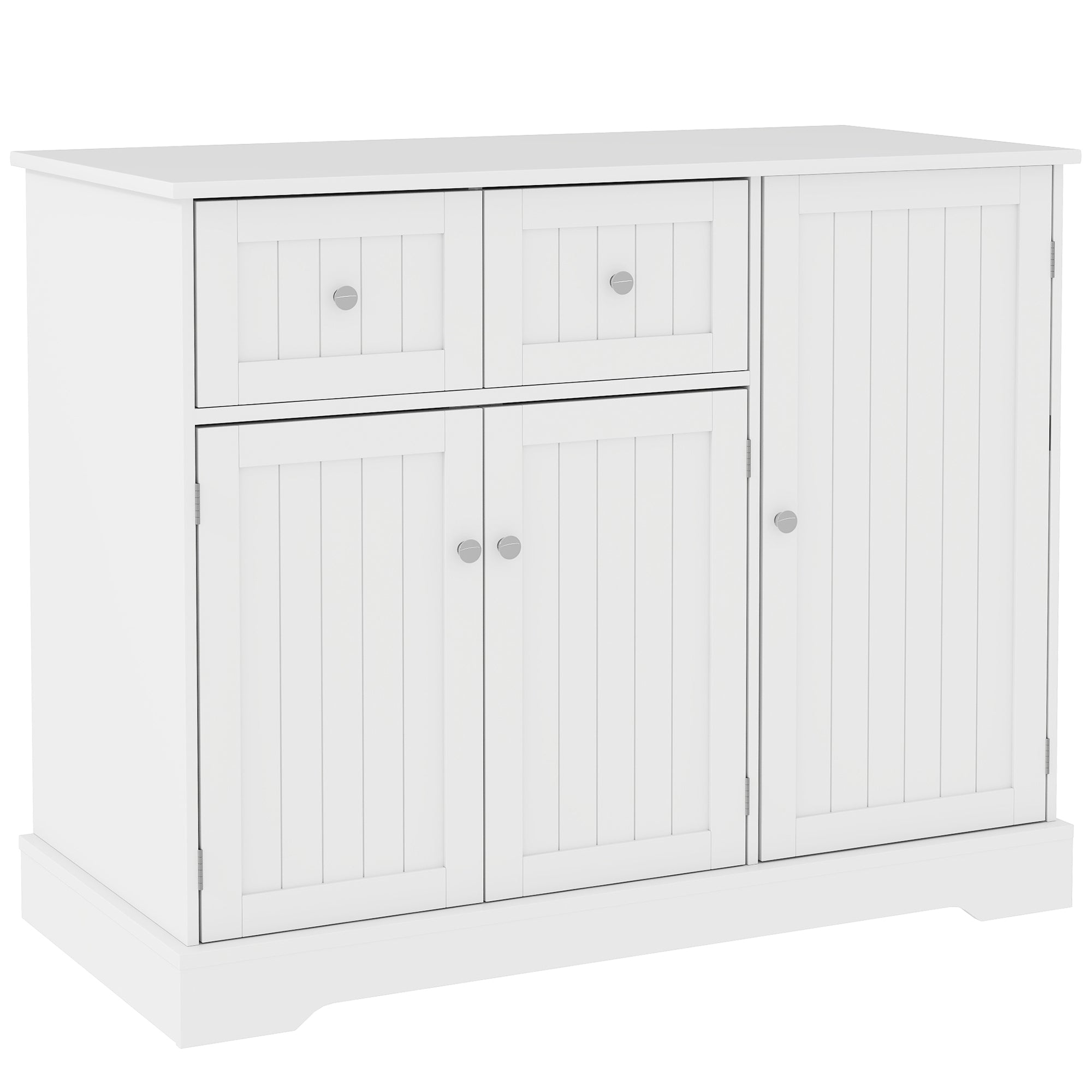 PawHut Cat Litter Box Enclosure, Hidden Litter Box Furniture with Drawers, Storage, Anti-tip Kit, Cat Washroom Cat House End Side Table, 39" x 18" x 31.5", White