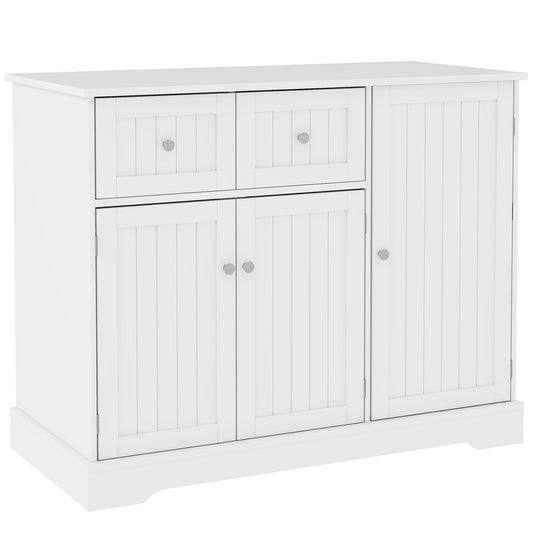 PawHut Cat Litter Box Enclosure, Hidden Litter Box Furniture with Drawers, Storage, Anti-tip Kit, Cat Washroom Cat House End Side Table, 39" x 18" x 31.5", White