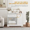 Load image into Gallery viewer, PawHut Cat Litter Box Enclosure, Hidden Litter Box Furniture with Drawers, Storage, Anti-tip Kit, Cat Washroom Cat House End Side Table, 39" x 18" x 31.5", White