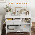 Load image into Gallery viewer, PawHut Cat Litter Box Enclosure, Hidden Litter Box Furniture with Drawers, Storage, Anti-tip Kit, Cat Washroom Cat House End Side Table, 39" x 18" x 31.5", White