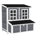 Load image into Gallery viewer, Wooden Chicken Coop, 39" Chicken House with Nesting Box, Pull-Out Tray, Waterproof Roof, Hen House Outdoor Poultry Cage for 4-6 Chickens, Rabbits, Small Animals, for Backyard, Light Gray