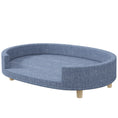 Load image into Gallery viewer, PawHut Dog Couch, Pet Sofa Bed for Large Dogs, Elevated Dog Sofa with Removable Top, Washable Cover, Blue