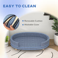 Load image into Gallery viewer, PawHut Dog Couch, Pet Sofa Bed for Large Dogs, Elevated Dog Sofa with Removable Top, Washable Cover, Blue