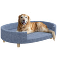 Load image into Gallery viewer, PawHut Dog Couch, Pet Sofa Bed for Large Dogs, Elevated Dog Sofa with Removable Top, Washable Cover, Blue