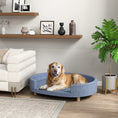 Load image into Gallery viewer, PawHut Dog Couch, Pet Sofa Bed for Large Dogs, Elevated Dog Sofa with Removable Top, Washable Cover, Blue