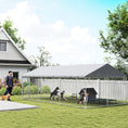 Load image into Gallery viewer, Outdoor Dog Kennel, 20' x 10' x 7', Heavy Duty Large Dog Kennel Outside w/ Waterproof Roof, Galvanized Chain Link Pet Enclosure w/ 2 Secure Locks, for Large Breed, Chicken, Duck