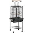 Load image into Gallery viewer, 156cm Bird Cage,Large Parrot Cage with Open Play Top, Perch, Seed Guard, Wheels, Storage Shelf for Budgie, Cockatiel, Conure, Lovebird, Dark Grey