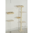 Load image into Gallery viewer, Cat Wall Shelves, 3-in-1 Cat Wall Furniture Set with Scratching Post, Beds, Platforms, Hammock, Space-Saving Kitten Climber for Indoor Kittens Climbing Sleeping, Beige