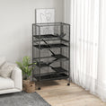 Load image into Gallery viewer, 6-Tier Rolling Small Animal Cage, Deluxe Rabbit Cage, Ferret Cage for Mink, Chinchilla, Kitten, Rabbit, Small Pet Play House with Hammock, Platform, Ramp, Charcoal Grey