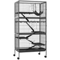 Load image into Gallery viewer, 6-Tier Rolling Small Animal Cage, Deluxe Rabbit Cage, Ferret Cage for Mink, Chinchilla, Kitten, Rabbit, Small Pet Play House with Hammock, Platform, Ramp, Charcoal Grey