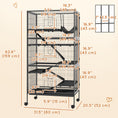 Load image into Gallery viewer, 6-Tier Rolling Small Animal Cage, Deluxe Rabbit Cage, Ferret Cage for Mink, Chinchilla, Kitten, Rabbit, Small Pet Play House with Hammock, Platform, Ramp, Charcoal Grey