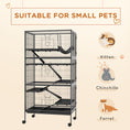 Load image into Gallery viewer, 6-Tier Rolling Small Animal Cage, Deluxe Rabbit Cage, Ferret Cage for Mink, Chinchilla, Kitten, Rabbit, Small Pet Play House with Hammock, Platform, Ramp, Charcoal Grey