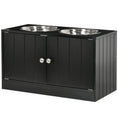 Load image into Gallery viewer, PawHut Large Elevated Dog Bowls with Storage Cabinet Containing Large 44L Capacity, Raised Dog Bowl Stand Pet Food Bowl Dog Feeding Station, Black