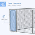 Load image into Gallery viewer, PawHut Large Dog Kennel Outside, Heavy Duty Dog Cage, Outdoor Fence Dog Run with Galvanized Chain Link, Secure Lock, 13.1' x 13.1' x 6'