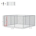 Load image into Gallery viewer, PawHut Large Dog Kennel Outside, Heavy Duty Dog Cage, Outdoor Fence Dog Run with Galvanized Chain Link, Secure Lock, 13.1' x 13.1' x 6'