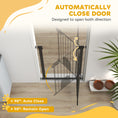 Load image into Gallery viewer, 30"-32" Extra Wide Pet Gate with Small Door, 35"H Dog Gate with Safety Gate Barrier, Stair Pressure Fit, Auto Close, Double Locking, for Doorways, Hallways, Black
