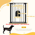 Load image into Gallery viewer, 30"-32" Extra Wide Pet Gate with Small Door, 35"H Dog Gate with Safety Gate Barrier, Stair Pressure Fit, Auto Close, Double Locking, for Doorways, Hallways, Black