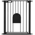Load image into Gallery viewer, 30"-32" Extra Wide Pet Gate with Small Door, 35"H Dog Gate with Safety Gate Barrier, Stair Pressure Fit, Auto Close, Double Locking, for Doorways, Hallways, Black