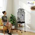 Load image into Gallery viewer, Bird Cage Budgie Cage with Stand Slide Tray Handle for Finch Canary 43 x 32.5 x 163cm Black