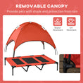 Load image into Gallery viewer, Elevated Dog Bed with Canopy, Portable Raised Dog Cot for XL Sized Dogs, Indoor & Outdoor, 48" x 36" x 43", Red