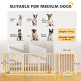 Load image into Gallery viewer, Wooden Dog Gate, 3-Panel Freestanding Pet Gates Indoor with 2 Support Feet and 360° Flexible Hinges, Foldable Dog Barrier for Stairs, Doorways, Bedrooms, 61H cm, Natural